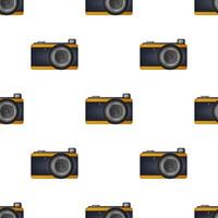 Seamless pattern with flat cameras with flash. Vector background for your creativity