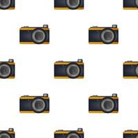 Seamless pattern with flat cameras with flash. Vector background for your creativity