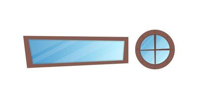 Set of windows in cartoon style. For the design of games or buildings. Isolated. Vector. vector