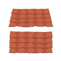 Two wooden roofs on a white background. Roof for old houses. Cartoon style. Vector illustration.