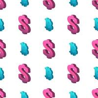 Bitcoin and dollar icon seamless pattern. Endless background for websites and applications. image vector
