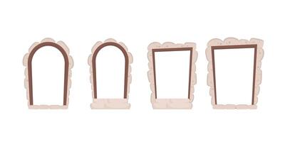 Four different types of windows in different shapes vector
