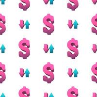 Dollar icon seamless pattern. Endless background for websites and applications. Vector image