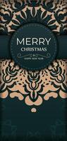 Christmas card with ornate pattern vector