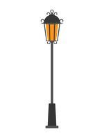 Street lamp post in flat style isolated on white background. Vector illustration.