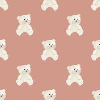 Print with cubs. Background with cute polar bears. Animals silhouette background vector