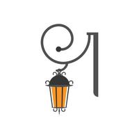 Street lamp in flat style isolated on white background. Vector illustration.