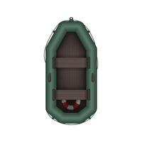 Rubber inflatable boat on a white background top view. Vector. vector