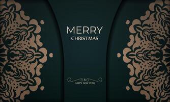 Christmas card with ornate design on dark background vector