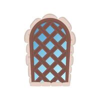 An illustration of a window with a lattice design vector