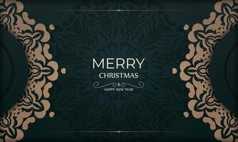 Christmas card with ornate design on a black background vector