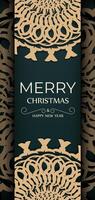 Christmas card with gold and black design vector