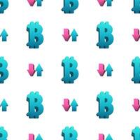 Bitcoin icon seamless pattern. Endless background for websites and applications. image vector