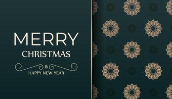 Christmas background with gold ornament vector
