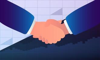 Handshake between businessmen, business partners. The concept of successful negotiations and transactions. Vector illustration.