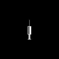 Jeringa icono de color blanco vector