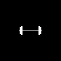 Barbell white color icon vector