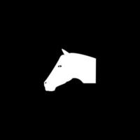 icono de color blanco de cabeza de caballo vector
