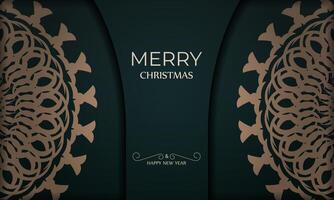 Christmas card with ornate design on dark background vector