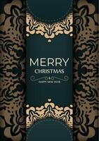 Christmas card with ornate design on dark background vector