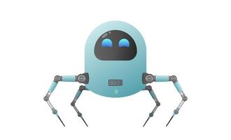 A small futuristic robot with claws like a crab. Isolated. . vector