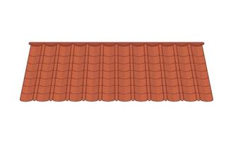 Brown tile roof isolated on white background. Roof for the design of summer cottages. Cartoon style. Vector illustration.