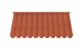 Tile roof isolated on white background. Roof for old houses. Cartoon style. Vector illustration.