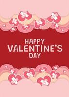 colorful cute valentine's card art design vector
