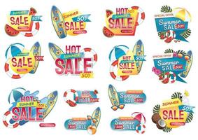 summer sale promotion icon design vector