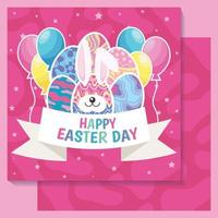 easter day cute elements card for easter day vector