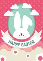 sweet happy easter day card art design vector