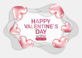 sweet valentines day background and cute heart elements vector