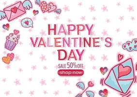 cute romantic valentine background colorful vector