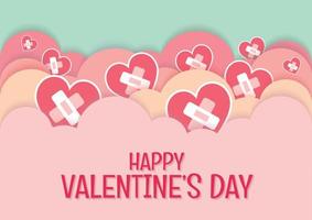 cute valentine's card art design colorful background vector