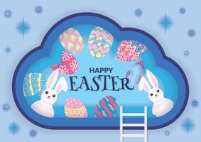 happy easter day card vector design