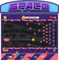 Retro arcade pixel space game interface vector