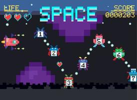 plantilla de interfaz de usuario de juego espacial vector