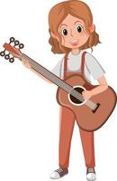 A female musician cartoon character on white background vector