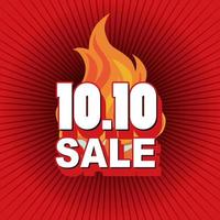 10.10 Sale promotion banner with red gradient background vector