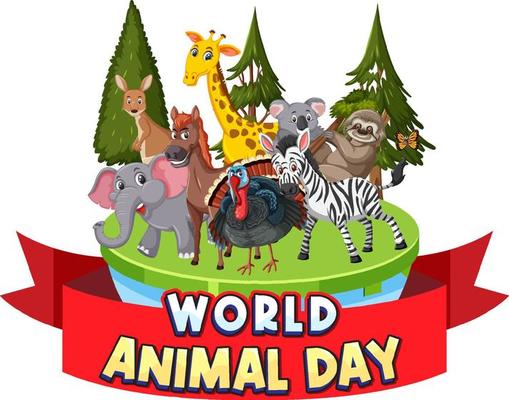 World Animal Day logo with african animals