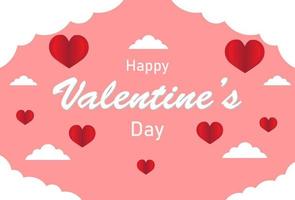 happy valentines day background design in pink color. designs for cover and banner templates. vector