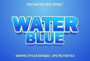 efecto de texto de agua azul sobre fondo degradado azul. diseño para la marca. vector