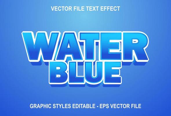 blue water text effect on blue gradient background. design for the brand.