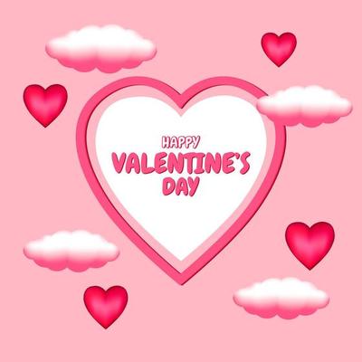 valentines day greeting designs. pink heart design. pink cloud design. designs for poster templates.