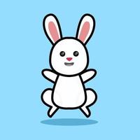 bunny cartoon illustration design jumping. designs for stickers. vector