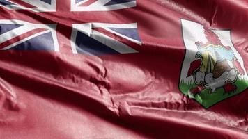 Bermuda textile flag waving on the wind loop. Bermuda banner swaying on the breeze. Fabric textile tissue. Full filling background. 10 seconds loop. video