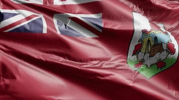 Bermuda-Flagge weht langsam auf der Windschleife. Bermuda-Banner wiegt sich sanft im Wind. voll ausfüllender Hintergrund. 20 Sekunden Schleife. video