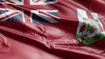 Bermuda-Flagge weht auf der Windschleife. Bermuda-Banner wiegen sich im Wind. voll ausfüllender Hintergrund. 10 Sekunden Schleife. video