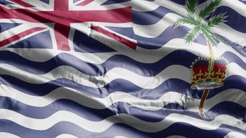 bandeira do território do Oceano Índico britânico acenando no loop de vento. bandeira do território do oceano índico britânico balançando na brisa. fundo de preenchimento completo. loop de 10 segundos. video