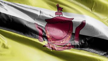 Brunei-Flagge weht auf der Windschleife. Brunei-Banner weht im Wind. voll ausfüllender Hintergrund. 10 Sekunden Schleife. video